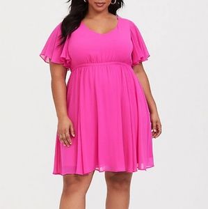 Torrid Hot Pink Skater Dress sz 3